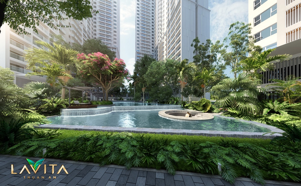Hồ bơi Resorts kết hợp với không gian xanh
